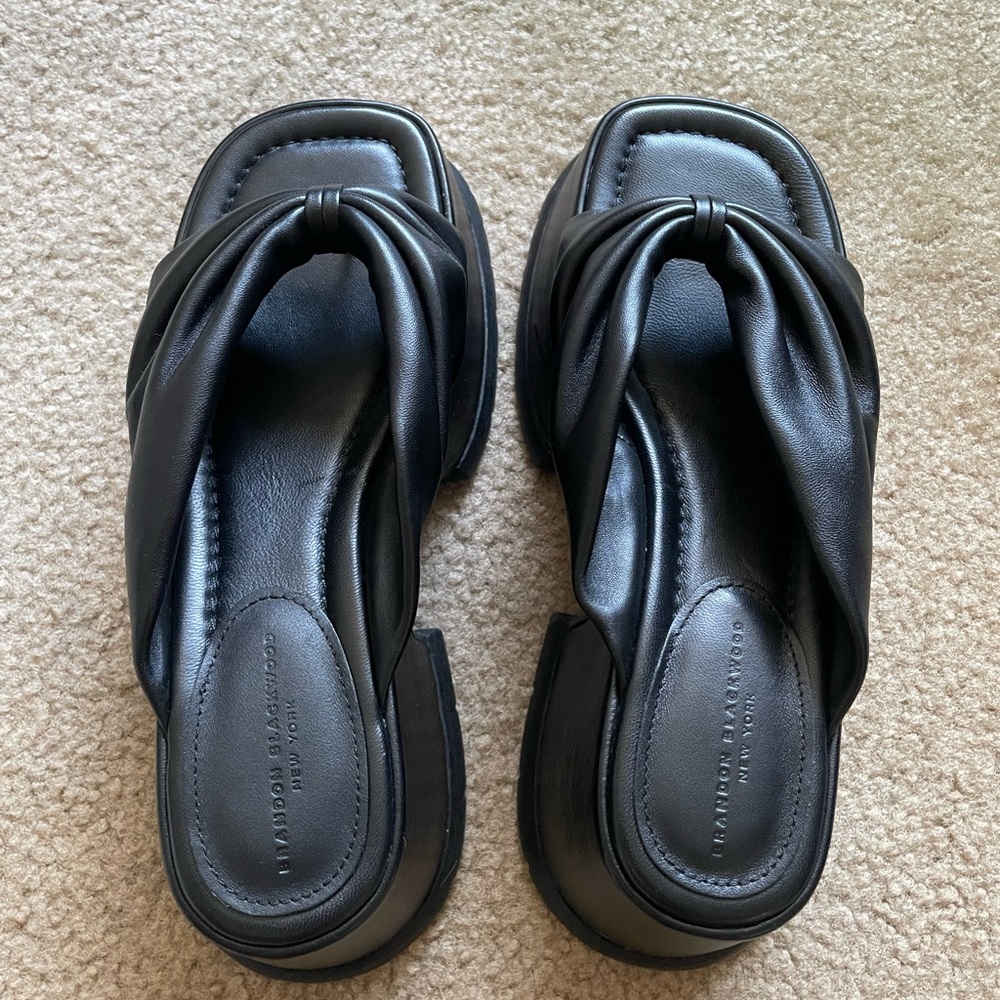Brandon Blackwood Black Montego Platform Sandal - Picture 4 of 9